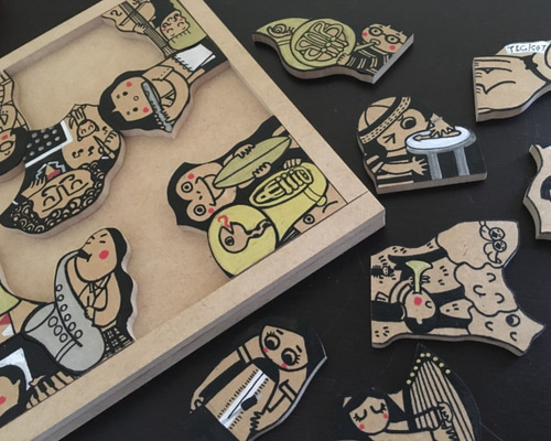 アート・デザイン・音楽 k0ma イラスト木工パズル・音楽/インテリアにもなるアート作品 その他雑貨