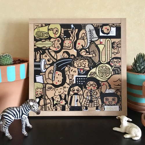 イラスト木工パズル・音楽/インテリアにもなるアート作品 その他雑貨