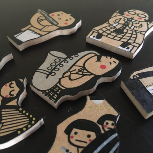 イラスト木工パズル・音楽/インテリアにもなるアート作品 その他雑貨
