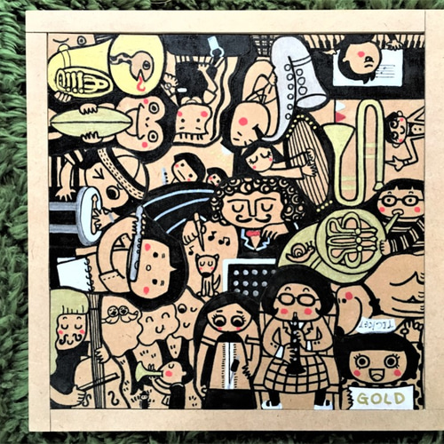 イラスト木工パズル・音楽/インテリアにもなるアート作品 その他雑貨