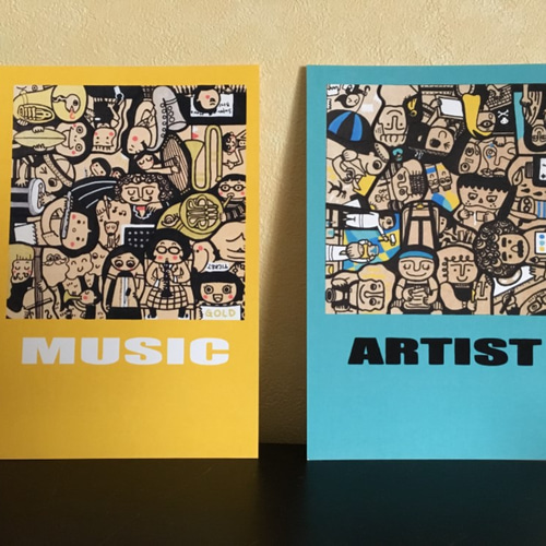 イラスト木工パズル・音楽/インテリアにもなるアート作品 その他雑貨