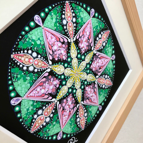 手描き曼荼羅アート原画＂春の訪れ＂ラインストーン付 その他