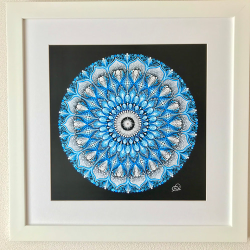 曼荼羅アート『光のしずく』手描き原画・スワロフスキーライン