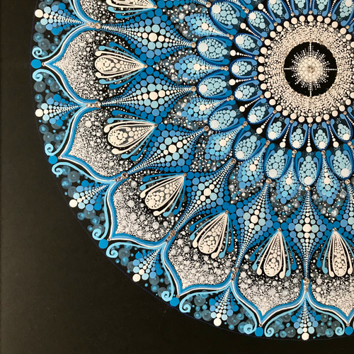 曼荼羅アート『光のしずく』手描き原画・スワロフスキーライン