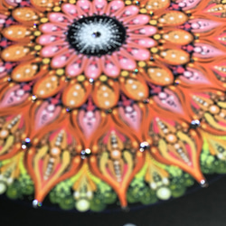 曼荼羅アート＂太陽の恵＂ 手描き原画・スワロフスキーラインストーン付き 4枚目の画像
