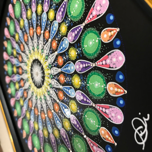 曼荼羅アート＂Sparkling＂手描き原画・ラインストーン付き 絵画