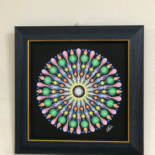 曼荼羅アート＂Sparkling＂手描き原画・ラインストーン付き 絵画