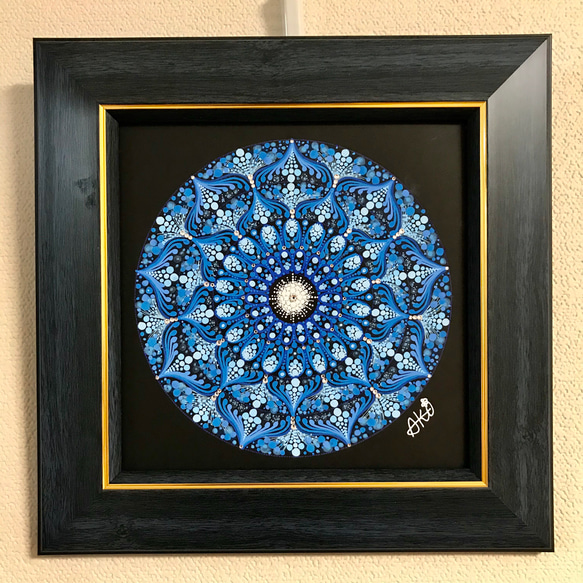 曼荼羅アート＂清花＂手描き原画(織葉曼荼羅習作)スワロフスキー