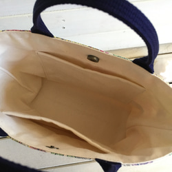 ルシアン　メモアール ア パリ　ピンク系×生成り帆布のトートバッグ　ギフトにも 4枚目の画像