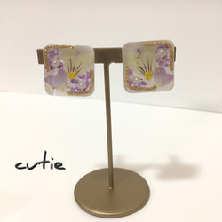 ビオラの花びらスクエア■ピアス&イヤリング 4枚目の画像