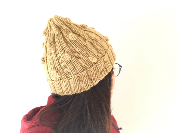 玉編み模様のニット帽04 3枚目の画像