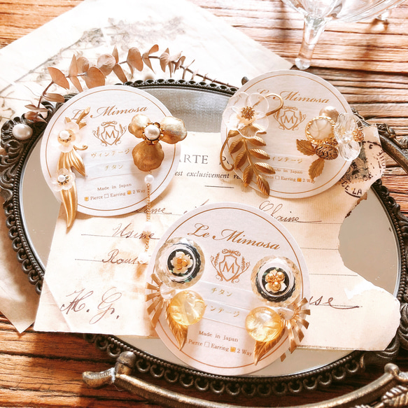 大阪ルクア1100コトモノマルシェ2F販売中 ピアス（その他） LeMimosa