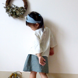小女生綠色格子短裙 - 日本純棉印花布料 - 手工限量製作童裝 第6張的照片