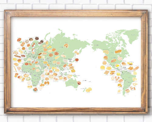 くいしんぼうさんの 世界地図「パン」ver. 雑貨・その他 nammy 通販