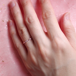 【Creema禮物季】【輕珠寶】極簡鑲鑽戒指 手作純銀silver925 第3張的照片