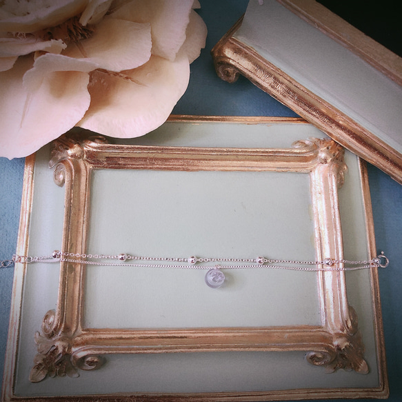 花之女神/佛洛拉-精油琉璃珠純銀手鍊組 第1張的照片