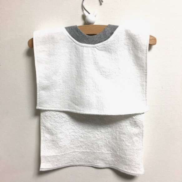 USAスタイル♡ベビーや保育園でも! パイル地 cotton100%タオル エプロンスタイ・70cm〜90cm 2枚目の画像