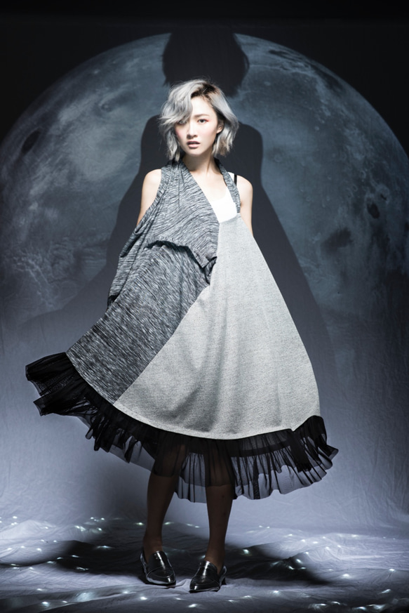 MOI非プラス部分日食スプライシングドレスヶ月 4枚目の画像