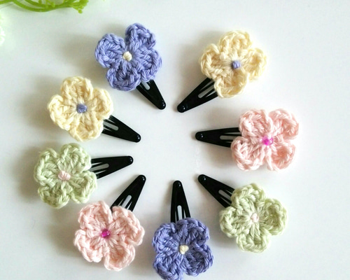 お花に願いを込めて♡パッチンピン AY つまみ細工 和柄お花のパッチンピン 3つセット ヘアピン