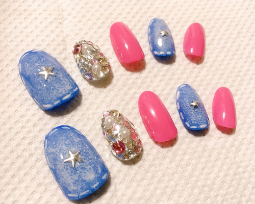 デニム風 ネイルチップ ネイルチップ（つけ爪） ネイルSHOP ☆華