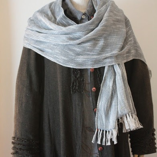 北海道　染色工房　糸車　シルク　大判　ストール 北海道染色工房糸車シルク大判ストール