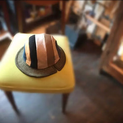 【Creema限定で送料無料】Tranches d'oignons Le Bleu ツバの小さなオニオンスライス帽子　 1枚目の画像