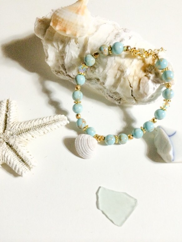 Shell Amulet✳︎Turquoise Marble 1枚目の画像