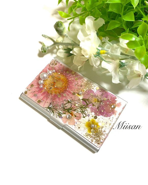 ✧‧˚本物のお花の名刺入れ・カードケース『花華❀.*･ﾟhana✿hana』＊Miisan 数量限定 受注制作 5枚目の画像