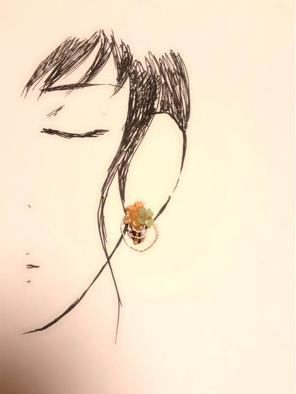 小花たちの耳飾り(イヤリングorピアス) 3枚目の画像