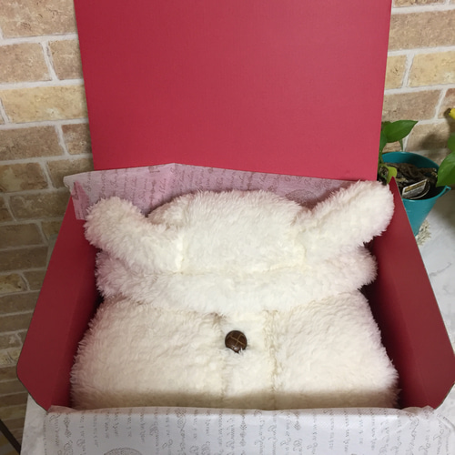 ポンチョ　うさぎ白 しろたん ついてきちゃうマスコット 着せ替え服 《うさぎ