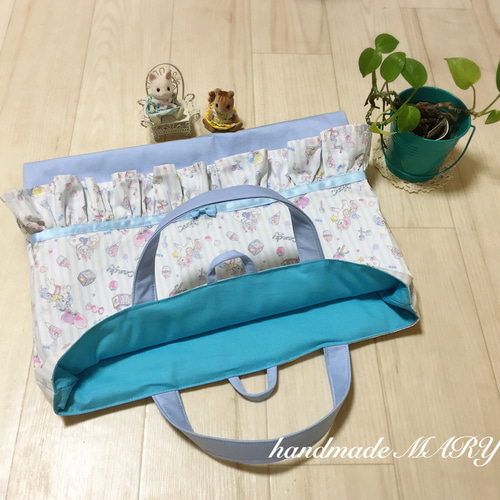 リトルユニコーンのラブリーな防災頭巾カバー 背もたれタイプ ブルー