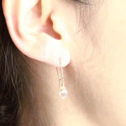 Herkimer 鑽石法式耳環 14kgf 第3張的照片