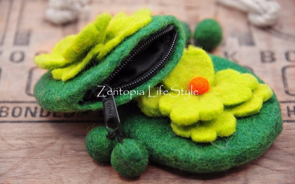 【Zentopia手工芸Felting-]  - 禅花円形パッケージPWR0302-GR 3枚目の画像