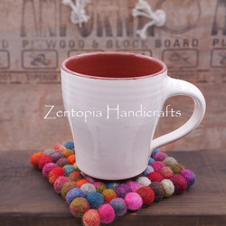 【Zentopia Handicrafts】羊毛氈-糖果色球球方形杯墊 第2張的照片