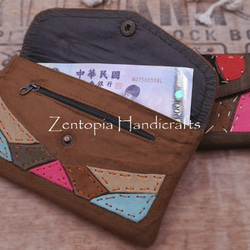 【Zentopia Handicrafts】復刻撞色皮革皮夾 LPB425-LB 第2張的照片