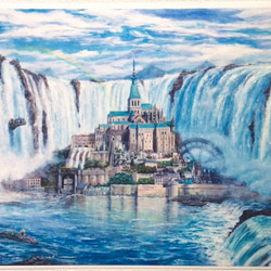 絵画 Mirror_Oil No.4 油彩複製画A4『水上の神殿』 絵画 Knight Time 通販 3895481｜Creema