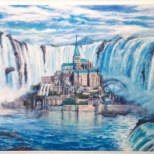 油彩複製画A4『水上の神殿』 絵画 Knight Time 通販 3895481｜Creema