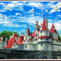 複製画『赤い屋根のお城』 2枚目の画像