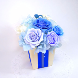プリザーブドフラワー　ブルーローズ Ｌサイズ サムシングブルー 結婚祝い お誕生日祝い　ブリザードフラワー　プリザ 5枚目の画像