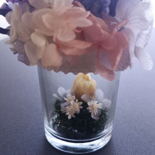 プリザーブドフラワーミニ グラスアレンジ ラベンダー