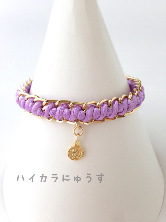 【再販】Twist イニシャルブレス／ purple 1枚目の画像