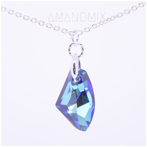 Swarovski crystal necklace BermudaBlue 1枚目の画像