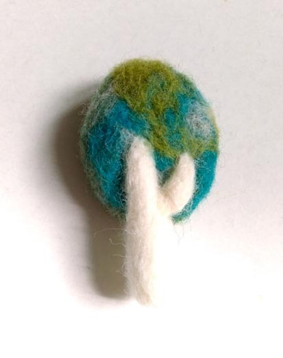 彩色小樹別針-(藍綠系)    羊毛氈 第1張的照片