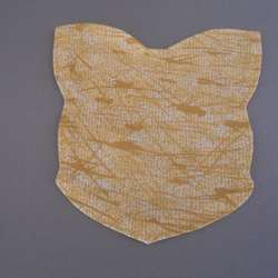 布製コースター１枚売り(送料無料)　 リバーシブル　 動物シリーズ キツネさん　黄色 3枚目の画像