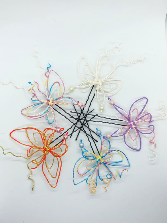 New水引蝶々の髪飾り2個セット(送料無料) その他ヘアアクセサリー