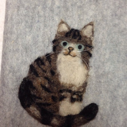 羊毛フェルト　猫ちゃんブックカバー【文庫本用】 3枚目の画像
