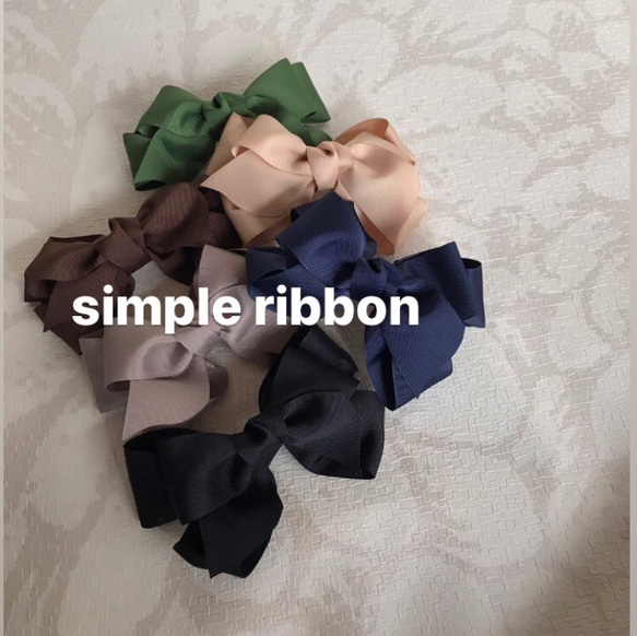 【No.001 simple ribbon】ブラック　バナナクリップ 5枚目の画像