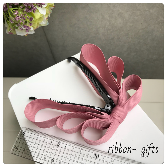 【No.003 垂れ下がり ribbon】ブラック　バナナクリップ 5枚目の画像