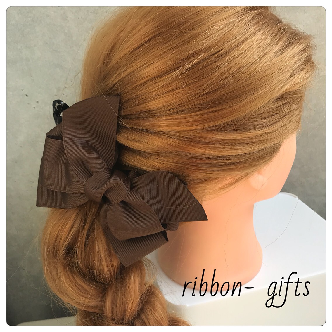 秋冬☆ブラウン♡大ぶりリボンとシュガーチョコ ドーナツ ベアと