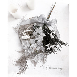 Creema限定クリスマス2021  ポインセチアのクリスマススワッグ　アーティフィシャルフラワー　造花　ウェディング　 1枚目の画像